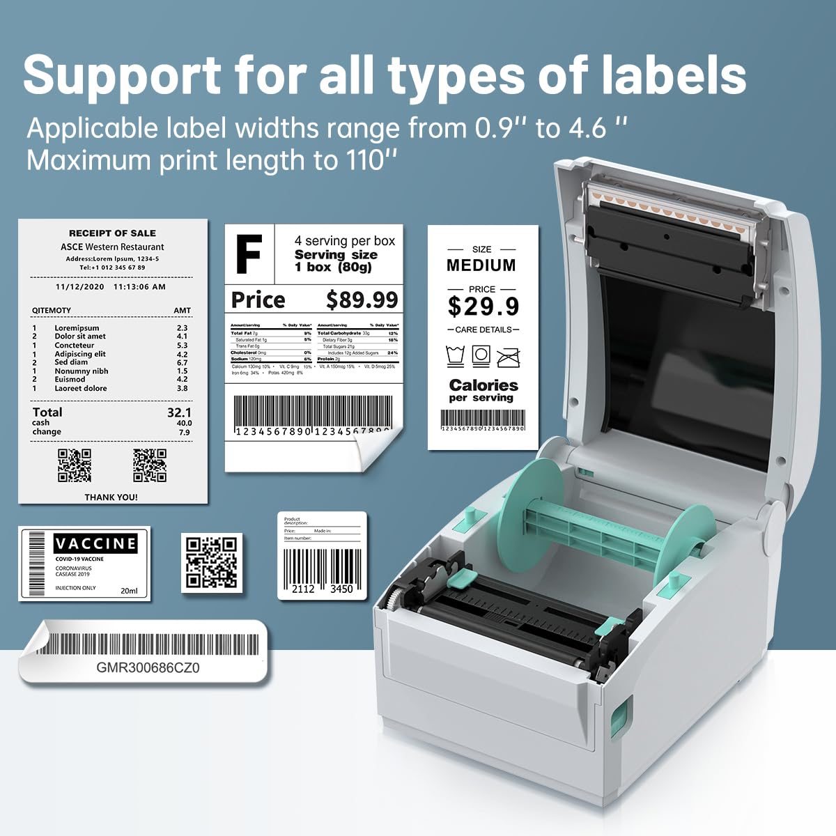 Amazon.co.jp: GAINSCHA 4インチデスクトップダイレクトサーマル